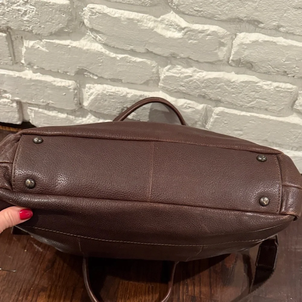 Frye Brown Leather Men's Bag Brief Case Removable Strap